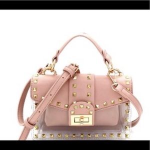 Pyramid Stud 2 in 1 Small Top-Handle Clear Satchel